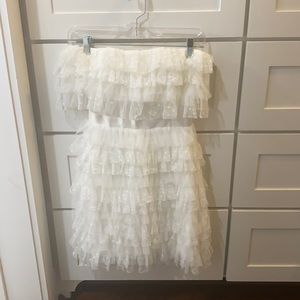 White, laced tiered cocktail dress